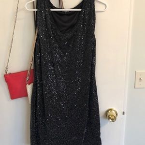Black Sequin Express Dress Size L